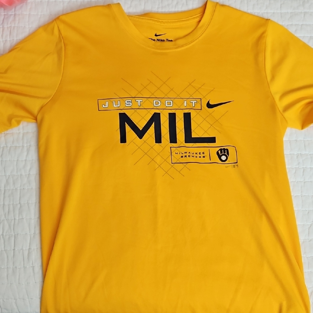 Nike Gold Milwaukee Brewers Dri-fit Tee